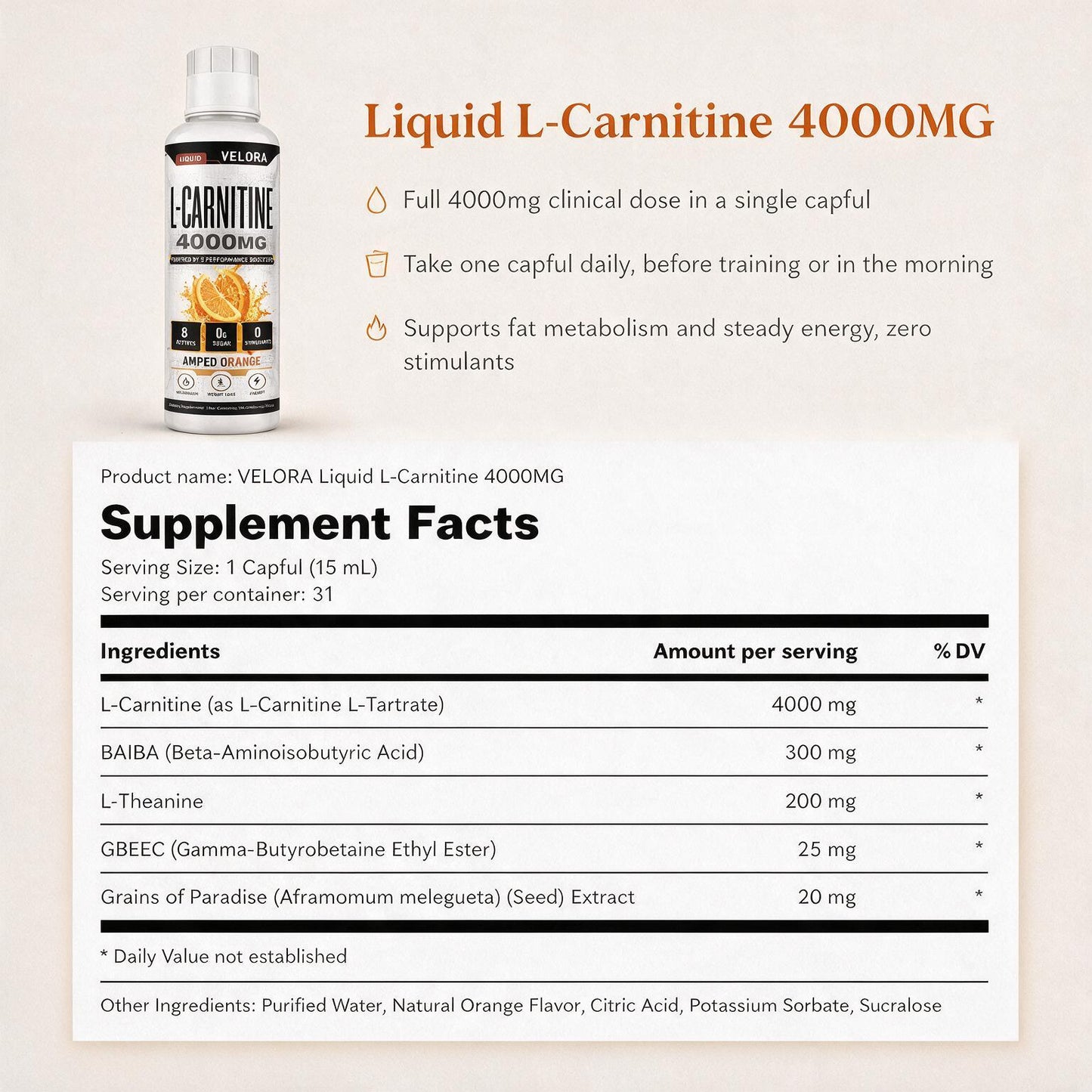 Liquid L-Carnitine 4000MG